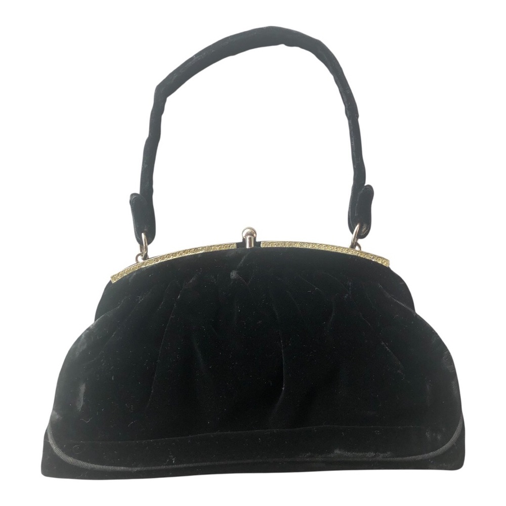 Vintage L & M Spotlight Black Silver Rhinestone Purse